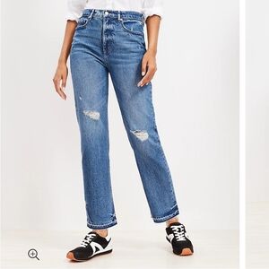 Loft Destructed High Rise Jeans